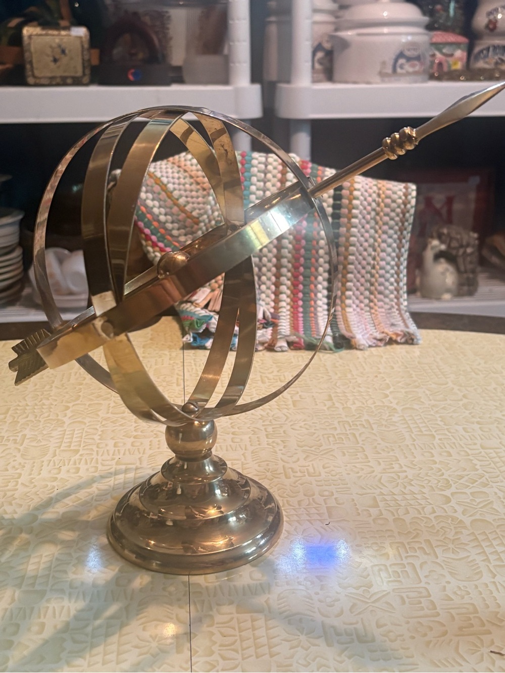 Vintage Brass Armillary Sphere Table Accent